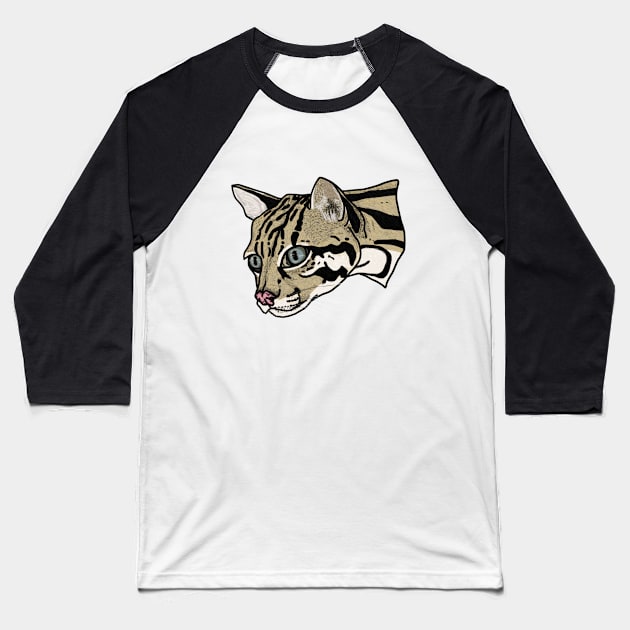 Ocelot Baseball T-Shirt by wrsartist